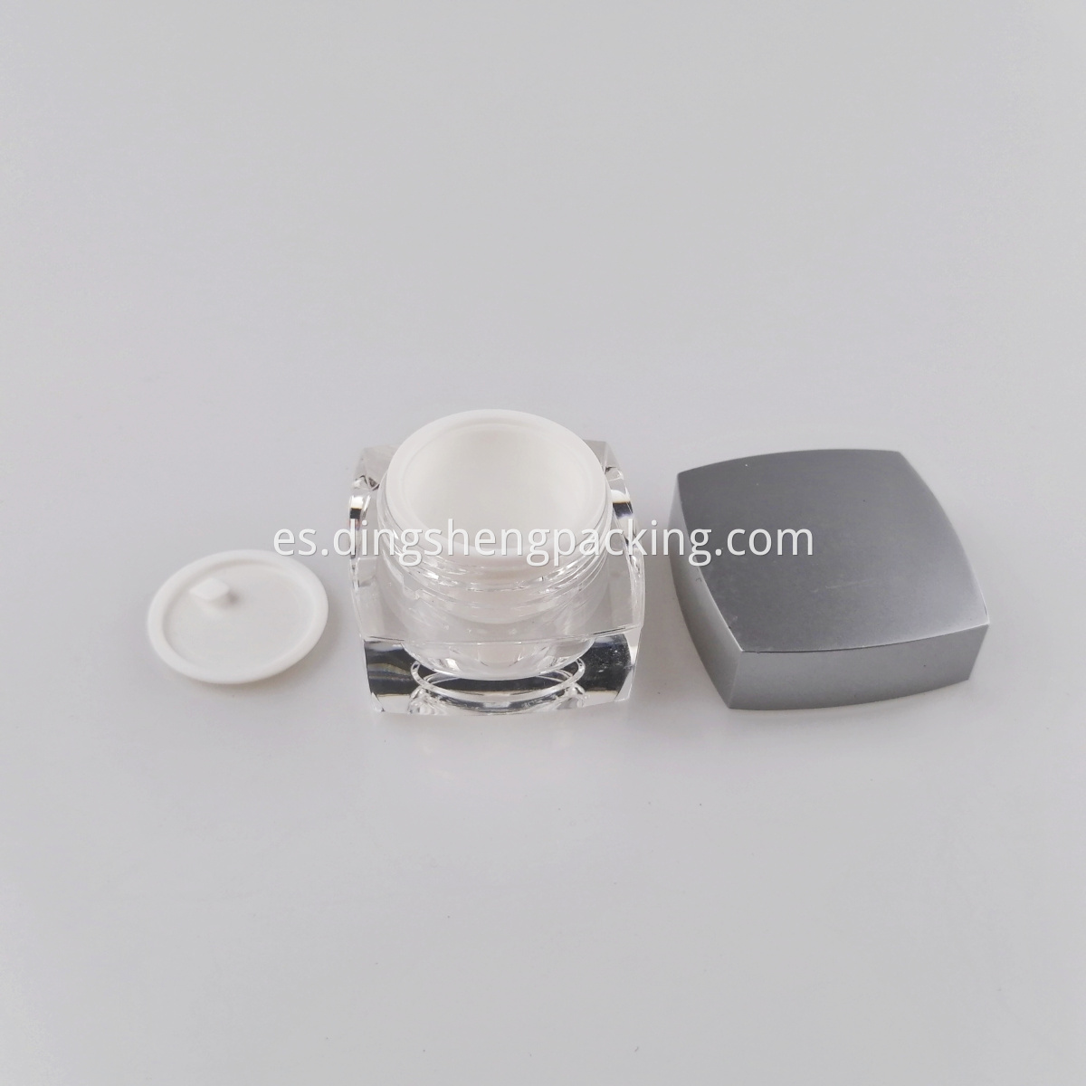 10g Clear Square Shape Plastic Loose Powder Jar